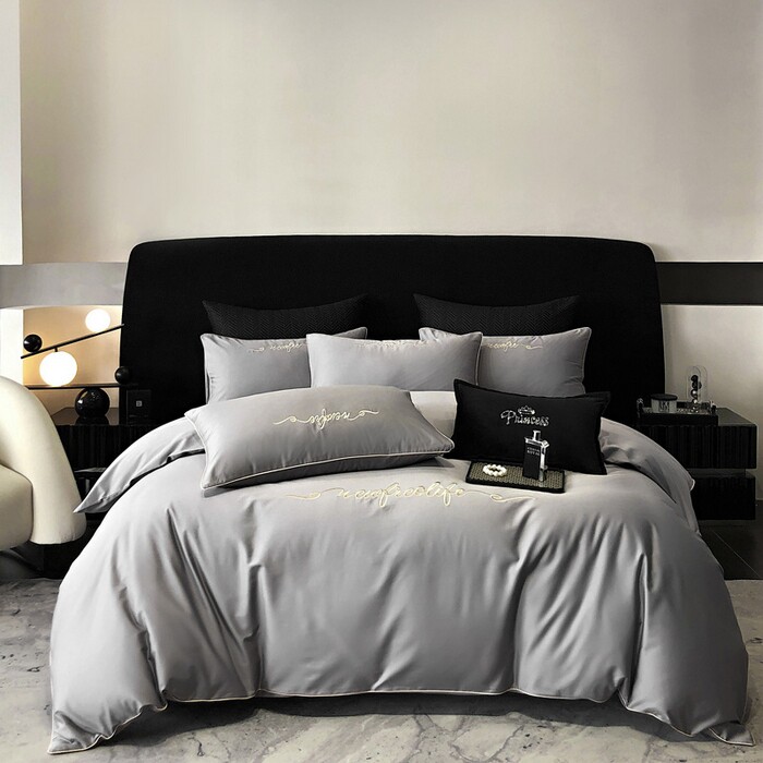 高支纯棉全棉斜纹四件套刺绣绣花款轻奢三件套四季通用卡罗系列