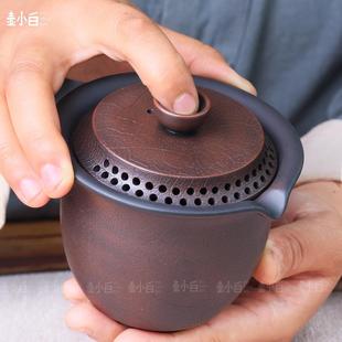 手抓壶 盖碗 三才碗 中式 云南建水紫陶纯手工茶壶 壶小白 宝瓶