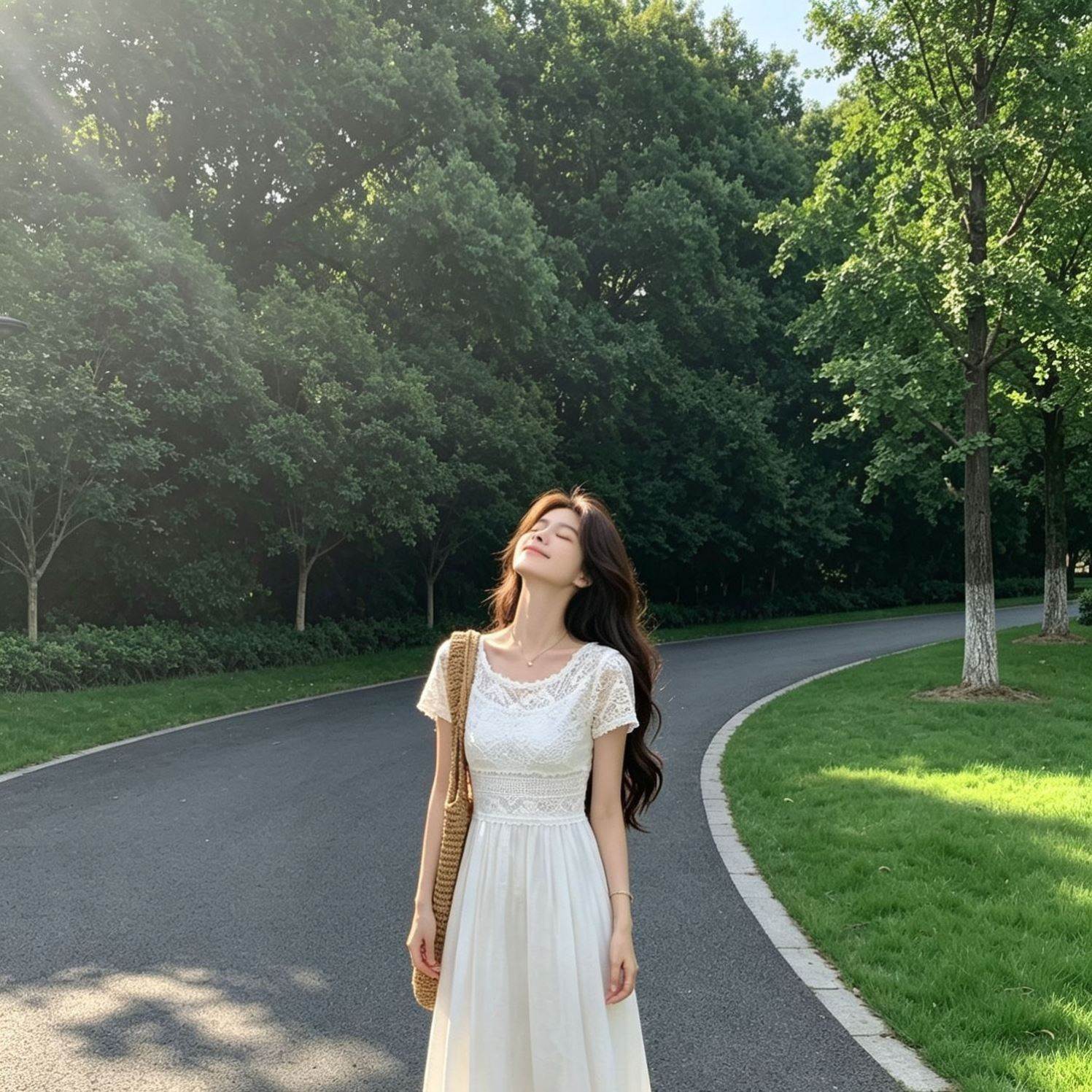 2026夏季新款仙气蕾丝连衣裙女镂空收腰设计感垂感显瘦度假风裙子