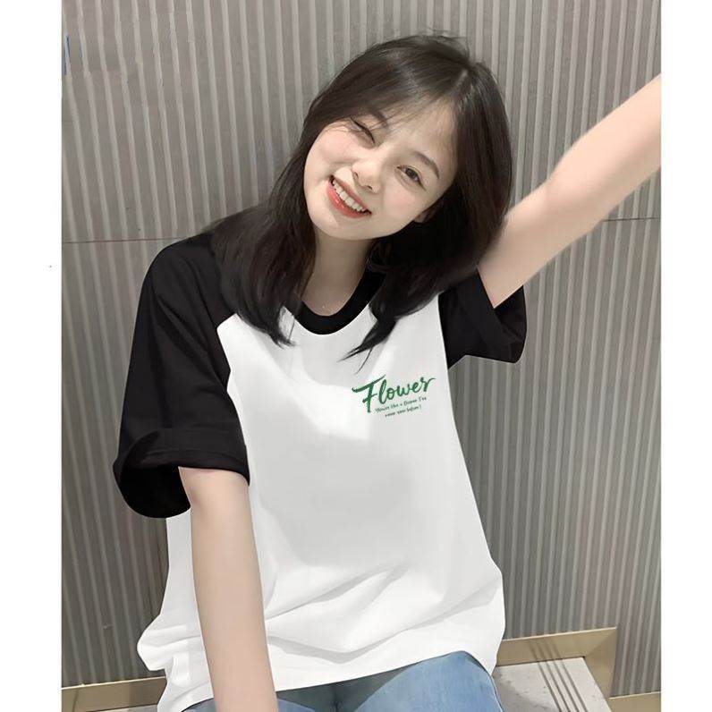 黑白棉短袖t恤女2026夏季新款大码宽松显瘦百搭休闲上衣体恤