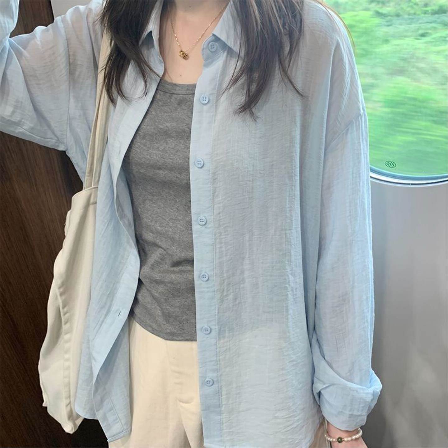 亚麻衬衫女2026秋季新款宽松百搭棉麻衬衣休闲长袖防晒上衣