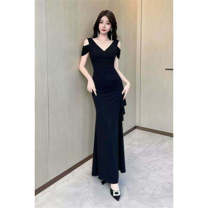 晚礼服夜总店性感连衣裙spa足疗足浴技师工作服长裙