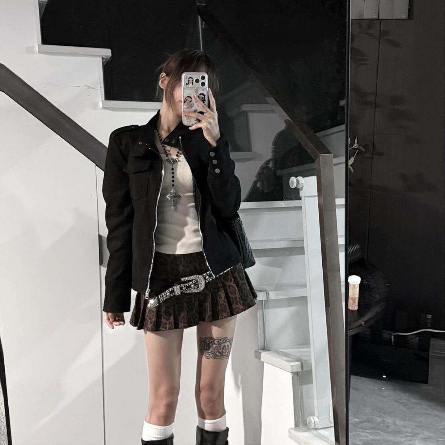 美式辣妹风立领短款夹克外套女春夏气质时尚显瘦百搭拉链开衫上衣