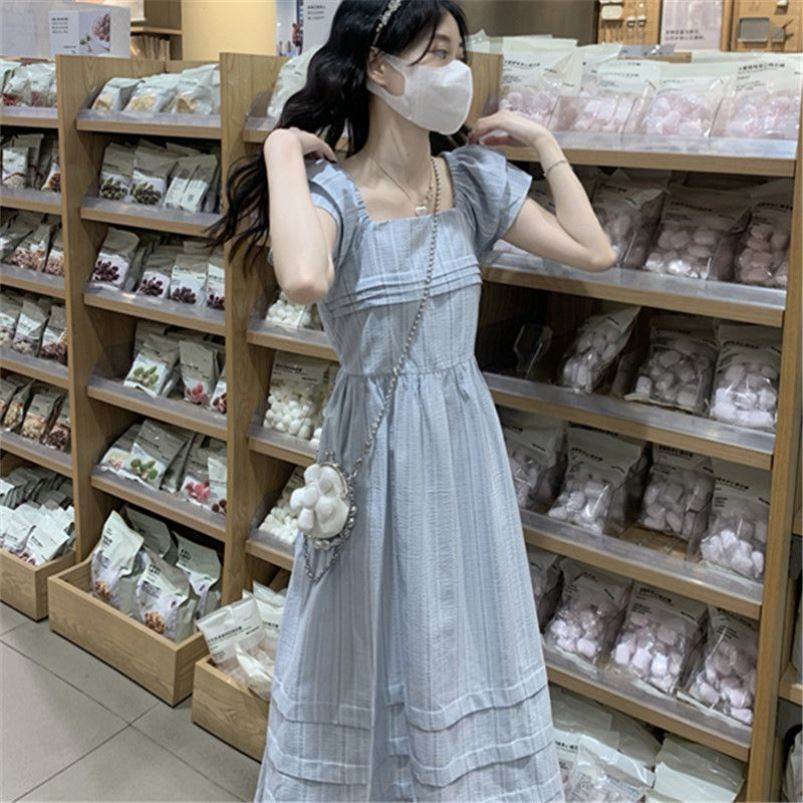 法式甜美连衣裙女夏飞飞袖温柔学生初恋夏季奶甜新款清新长裙通勤