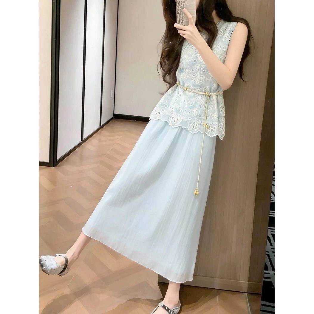 轻熟小众不撞款初夏独特绝美小个子休闲裙子2026年新款两件套装女