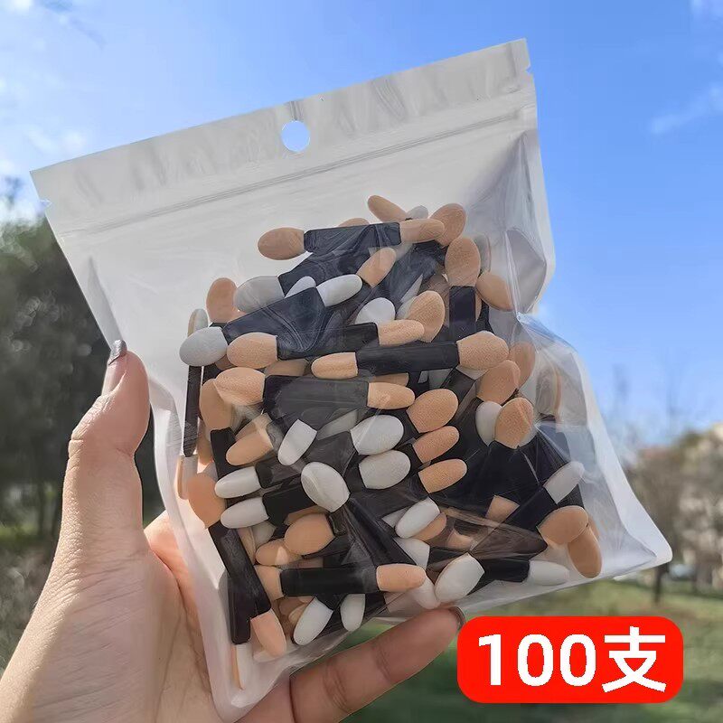 【100支】双头海绵眼影棒一次性乳胶眼影刷美甲晕染大小头影楼用