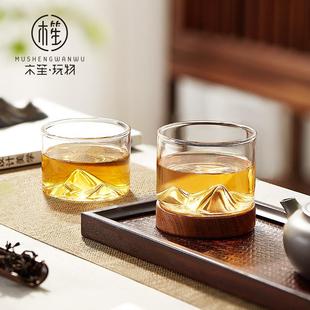 木笙玩物主人杯单杯高档观山玻璃小茶杯耐高温品茗杯酒杯功夫茶具