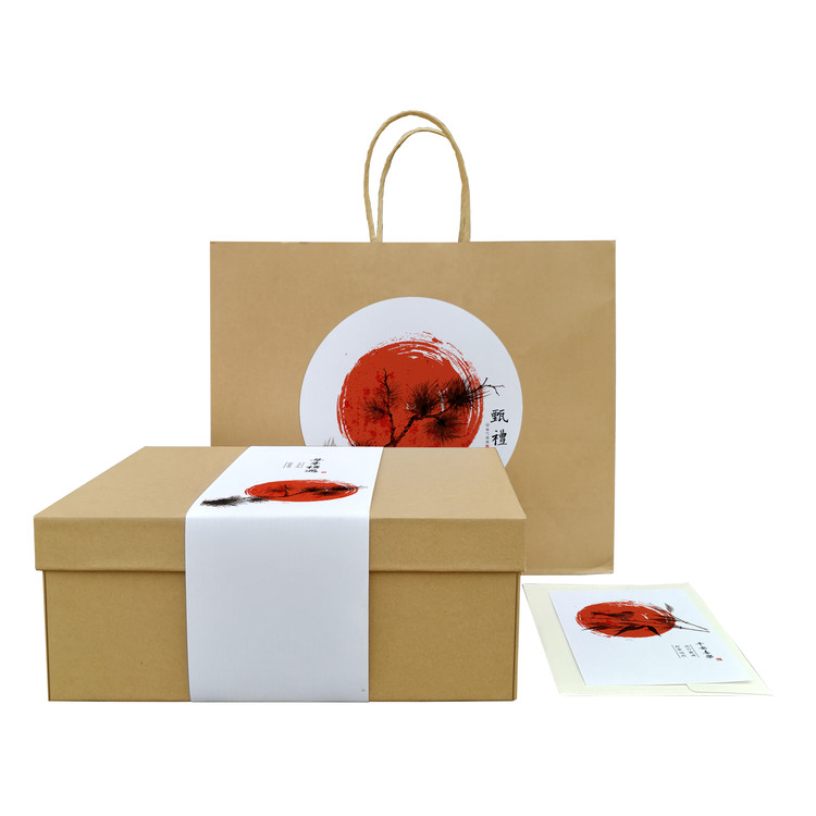 nq54超大中式水墨风简约高级感牛皮纸天地盖通用礼盒包装纸盒定制