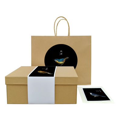 nk36超大中式水墨风简约高级感牛皮纸天地盖通用礼盒包装纸盒定制