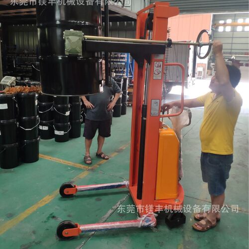 EDS半电动油桶车 半电动油桶倒料叉车 电升手动翻转油桶堆高车