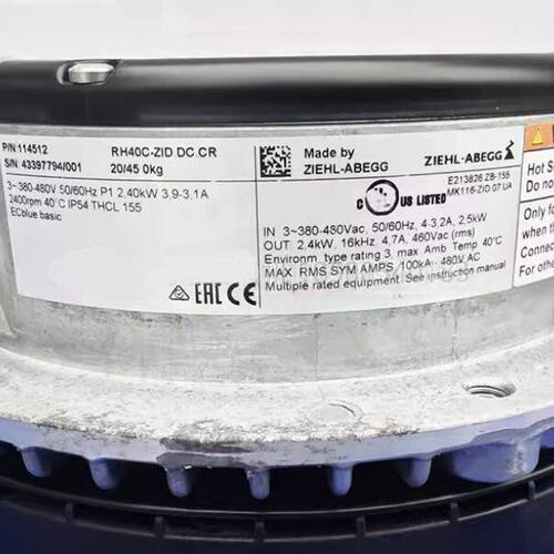 RH40C-ZID.DC.1R 200-277V 5.2A 1.44KW原装正品德国进口变频风机