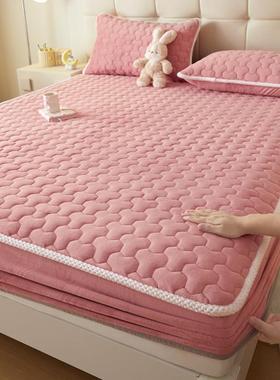 定2025新A类牛奶绒夹ZXJ棉加厚笠制尺床寸缺角异形绗缝款床垫保护