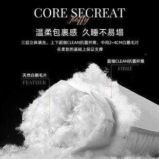 斯防得福双人长亲枕头羽绒枕芯酒ZT6555店长款情侣一体子长加条枕
