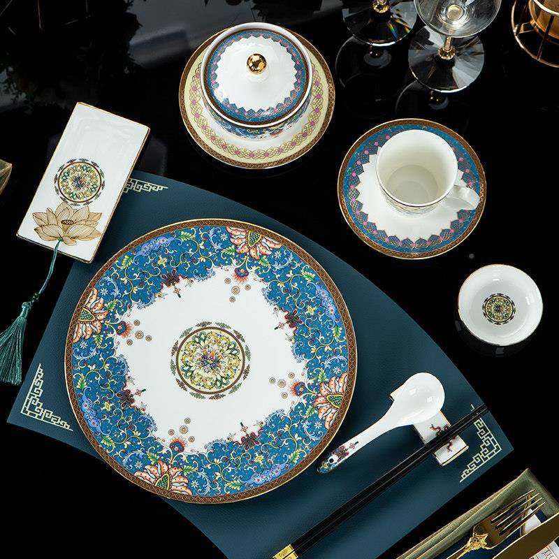 档酒店会摆台餐具镇欧式包厢商用骨瓷景德珐高瑯所彩陶瓷YC202210