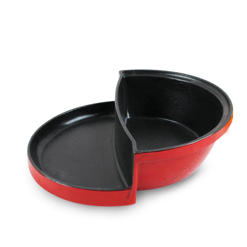 烤韩铸OGA铁珐琅单人火锅一人一锅式商用涮一鸳鸯锅电磁炉酒店定