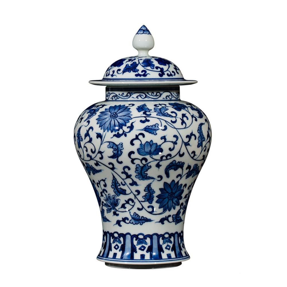 景ZYE德镇陶瓷青花瓷通用装罐手绘瓶中国茶壶客厅花饰瓷饰品