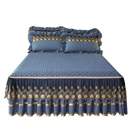 可脱卸aA类加厚棉床罩三件套式夹床LYX\/779裙二合一席床梦思笠床