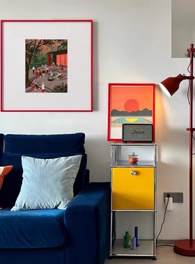 包感豪斯多巴胺客厅装QDS饰红色高级饭厅画壁画众小艺术卧室牀头