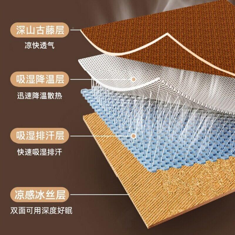 凉席竹HXZ20260席叠夏天226新款藤席草席0家用夏季折加单人厚宿舍