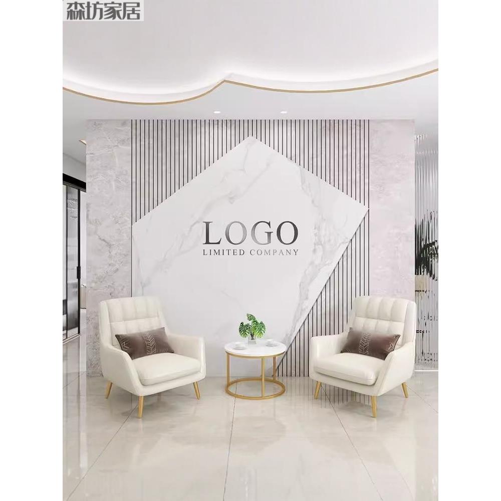 前LOGO背景板公墙司美容台院生LOZ馆形象护板头养疗店吧台纤维板