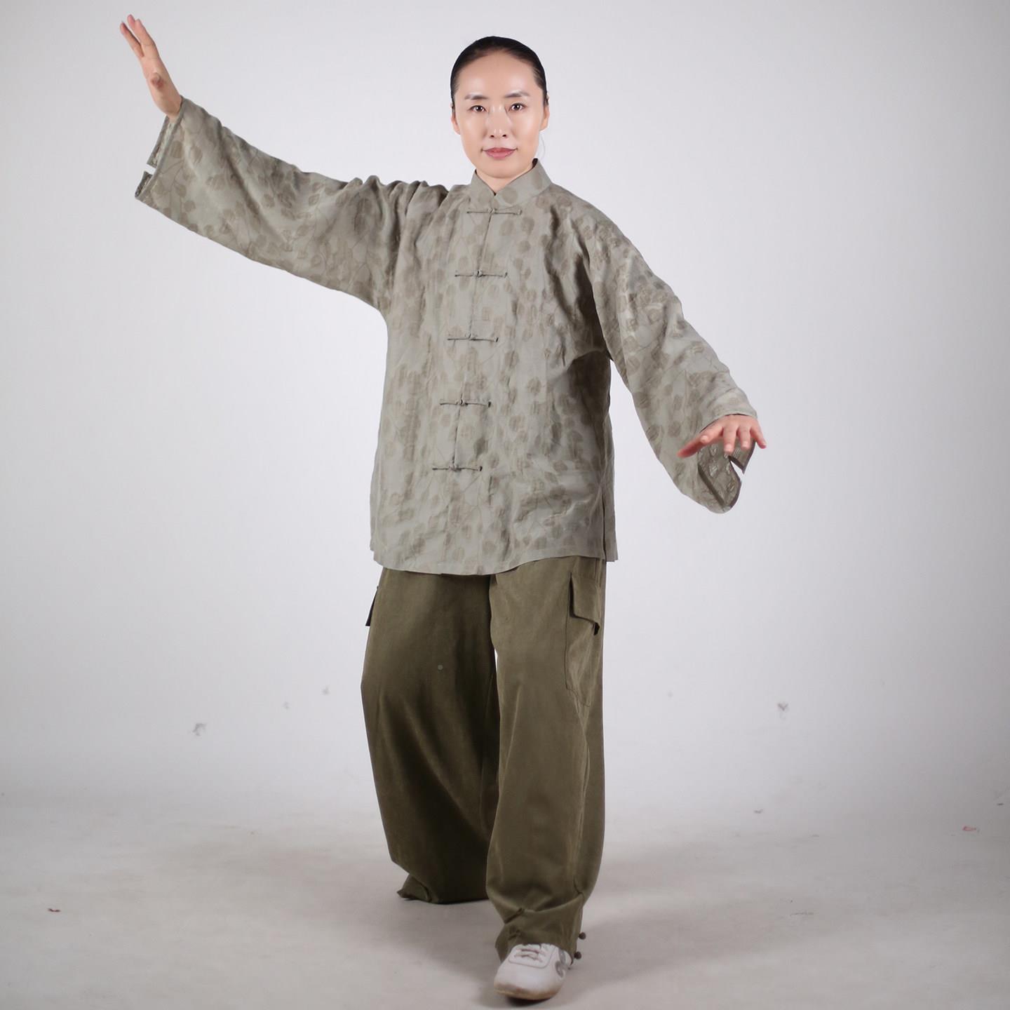 马蕾太春秋极新款WLU休闲款款太极极拳武术表演服男女同款春茶太