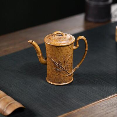 宜兴节紫砂壶原矿筒龙骨金砂UDZ手工制作竹壶绿泥竹夫功小品高身
