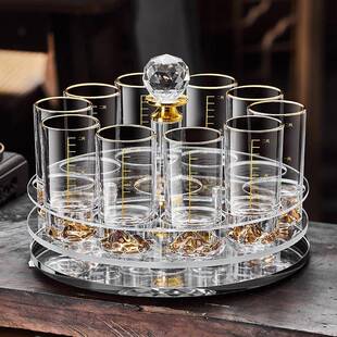 轻高档白奢酒杯套装家用白酒H0669璃分器带酒刻度二两酒杯水晶玻