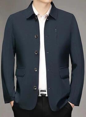 徒徒Jine男装夹克外套男男装风衣春秋夹克衫t宽t松爸爸装中老年夹