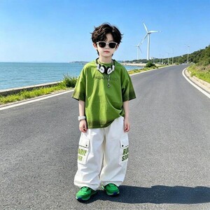 范哲优选2男童短袖套装2026夏季新款时尚百搭帅气潮酷中大童套装