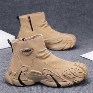 源磊好物甄选振炳男n鞋 沙漠拉 秋高帮防水防H滑耐磨O劳保干活工装
