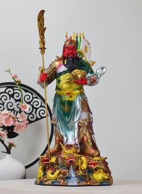 树脂关公像供奉神像武财神关羽红脸关二爷家用店铺开业招财摆件