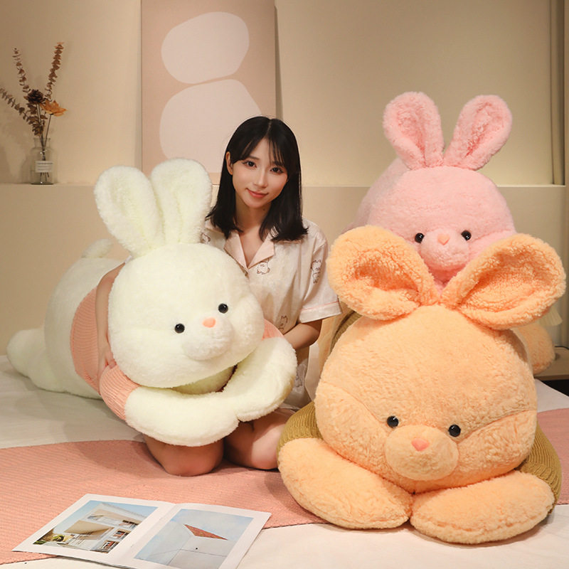 可爱小兔子玩偶抱枕女生睡觉布娃娃大耳朵趴趴兔公仔毛绒玩具
