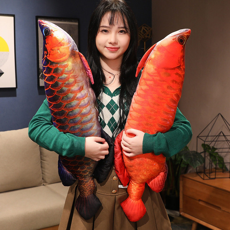 抖音仿真鱼抱枕毛绒玩具上班摸鱼恶搞玩偶宠物玩具逗猫神器金龙鱼