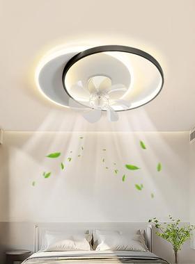 超薄360°摇头卧室风扇灯 2025新款简约现代餐厅书房主卧室吊扇灯