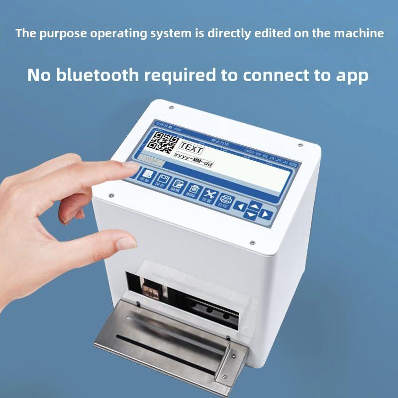 台式静态喷墨打印机打印生产日期标签二维码条码食品包装袋瓶盖纸