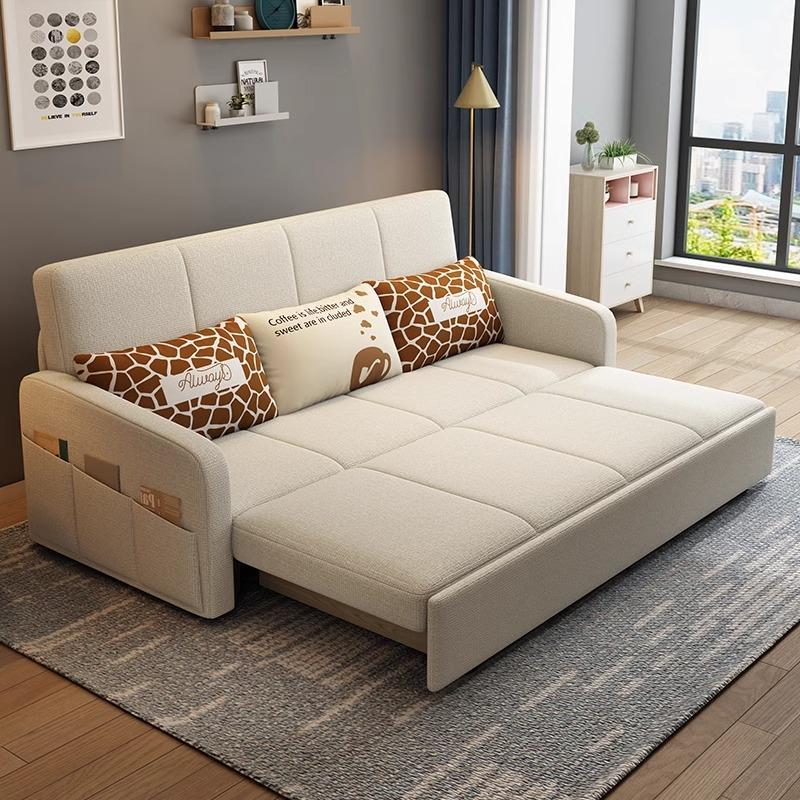 二合一体沙发床两用可折叠式小户型单人客厅抽拉1米2伸缩布艺梳化
