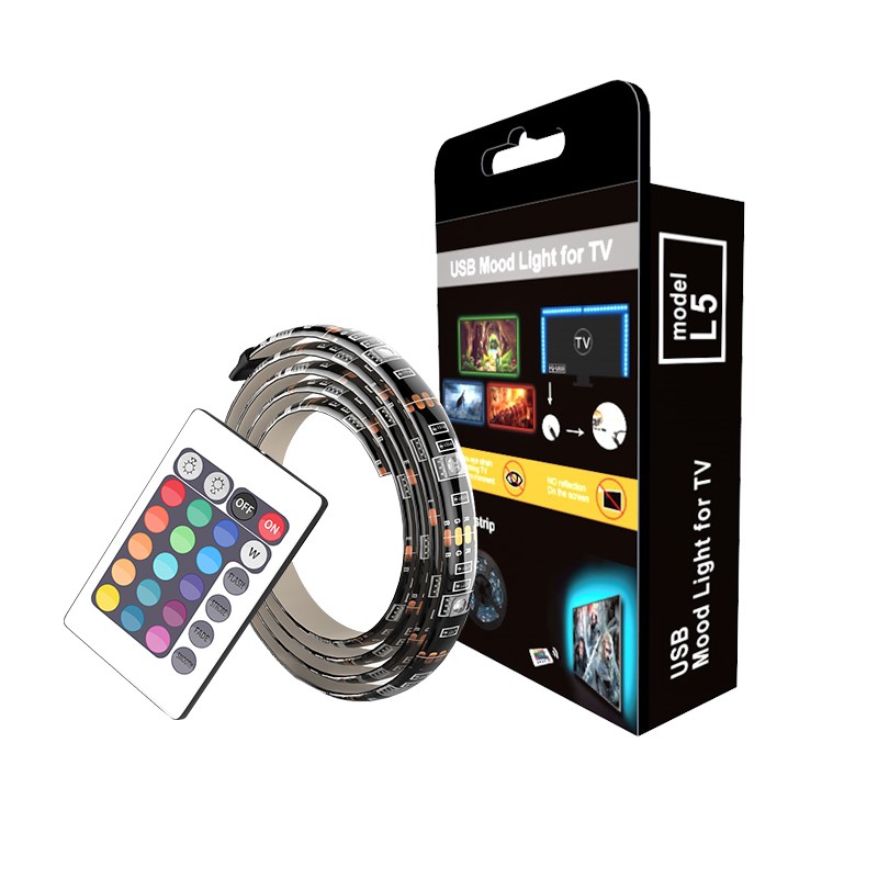 5v电视背景电竞氛围电脑led灯带彩色变色USB超亮遥控RGB灯条装饰