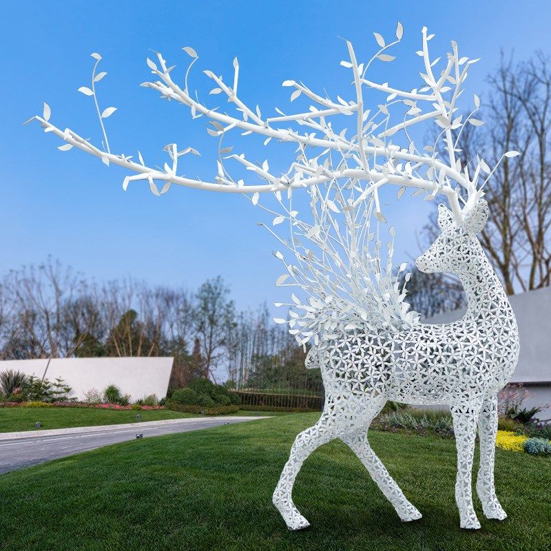 镂空梅鹿雕塑酒店大堂写字楼橱窗足浴店抽象艺术麋鹿,家居饰品,装饰摆件,淘宝优惠券,粉丝福利购,淘宝优惠卷