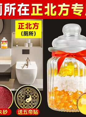 厕所在正北方安忍水2025玻y璃瓶水晶球六帝安仁水铜钱家居摆件