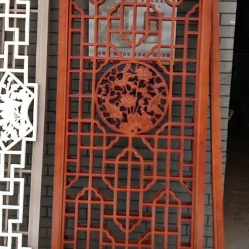 定制做东阳木雕仿古门窗电视背景墙屏风挂落客厅吊顶玄关镂空花板