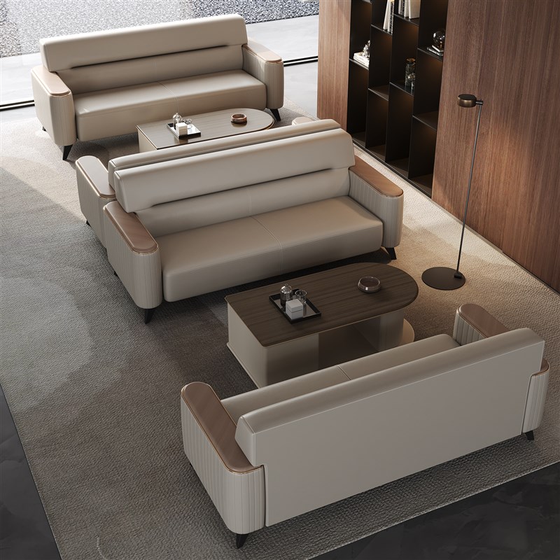 高档办公室沙发商务接待洽谈会议咨询休息区会客沙发茶几