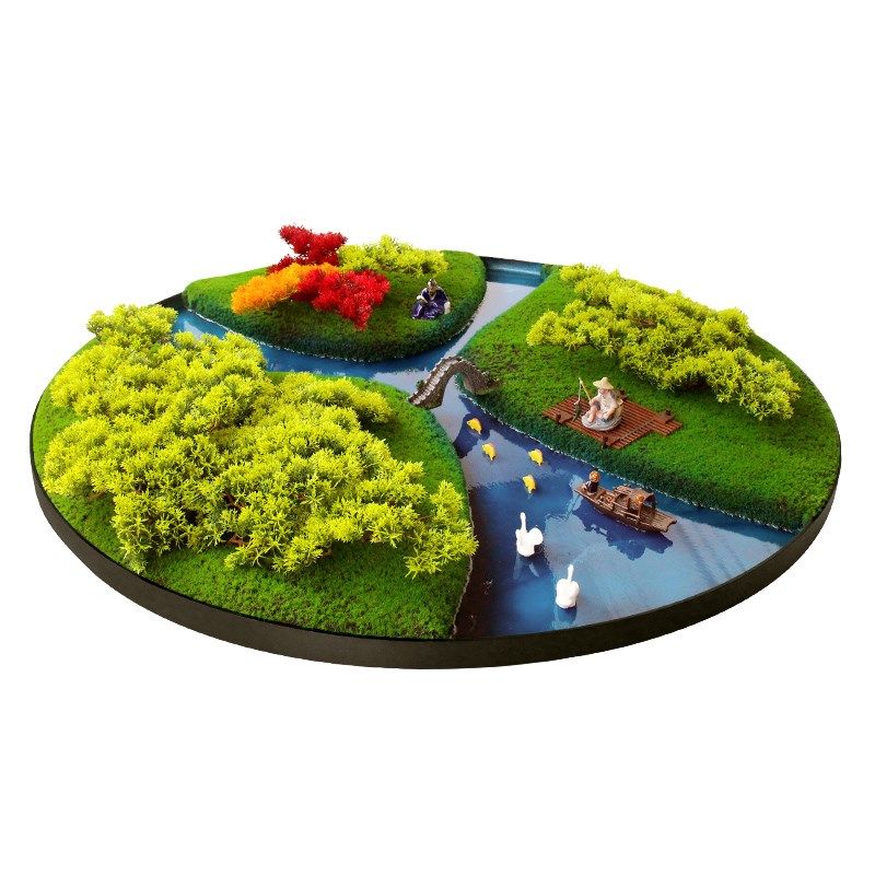 酒店大圆桌中间转盘摆饭店中间造景仿真绿植创意微景观装饰,家居饰品,餐桌花艺,淘宝优惠券,粉丝福利购,淘宝优惠卷