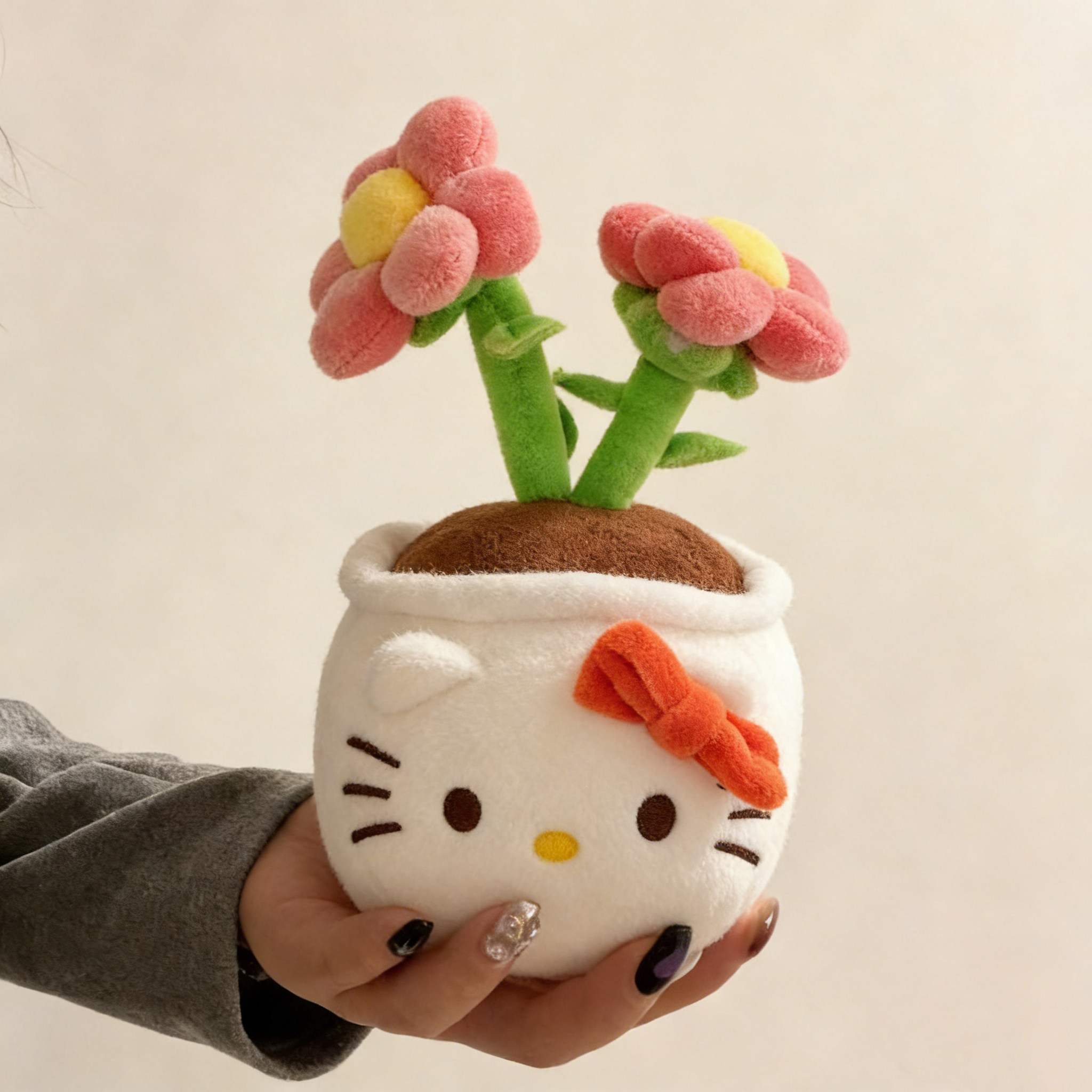 可爱卡通HelloKitty毛绒盆栽花kt猫玩偶公仔生日礼物女生可爱摆件