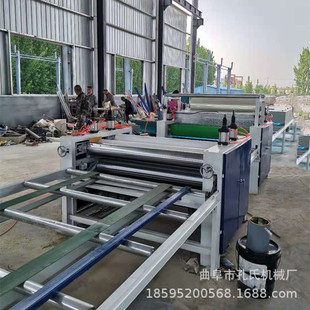 PUR热熔胶贴纸机视频 金属板木饰面板覆膜平贴机 地暖板贴面机