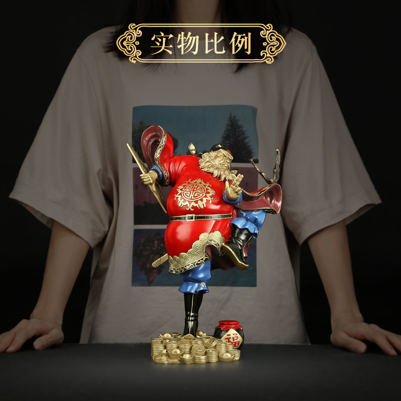 吉善缘《钟馗引福》铜像摆件玄关装饰家居乔迁工艺装饰品0816