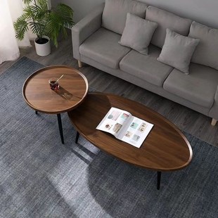 茶几简约现代家用客厅小户型轻奢高级感沙发边几小桌子椭圆形茶桌