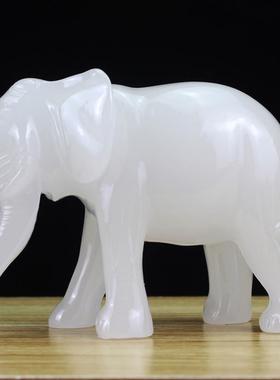 招财大象摆件中式办公室桌面装饰品吸水象摆设一对可爱小象工艺品