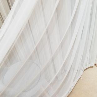 []浪漫韩式花朵绣花花蕊珠珠装饰米色遮光公主房卧室裙摆窗帘