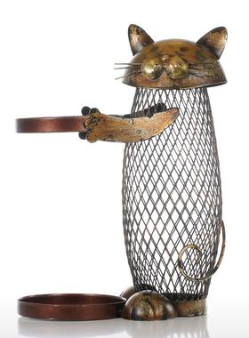 网状猫抱酒架工艺品摆件创意家居摆件样板房客厅摆件礼品