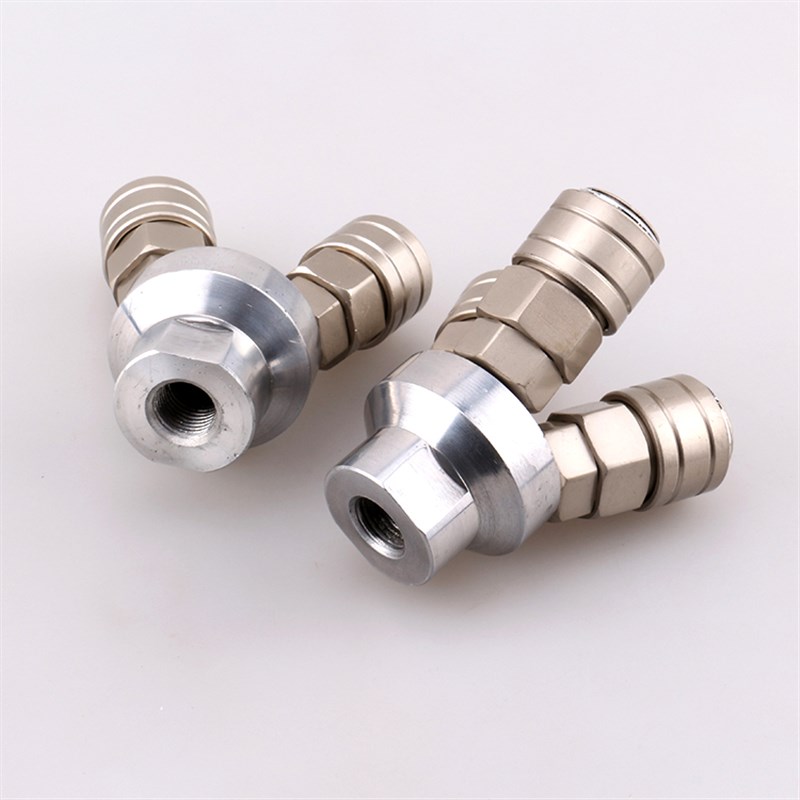 印拓合金钢自锁式三叉两叉气管接头气动接头快插内牙外牙快速接头